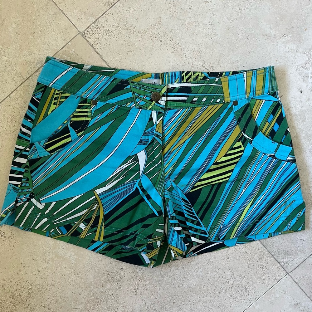 Cache Cotton Tropical Print Women's Shorts, Sz S